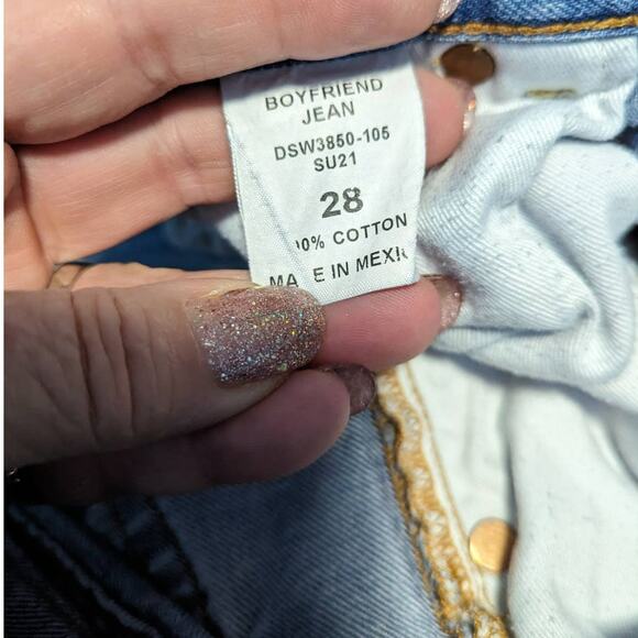 Denimist Boyfriend Jeans Straight Leg Light Wash Distressed Denim 100% Cotton 28 - Picture 4 of 12